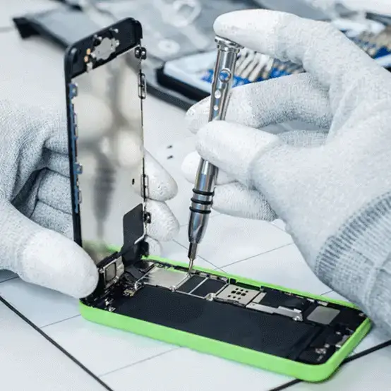 an expert repairing an iPhone